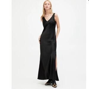 ALL SAINTS Amos Satin Maxi Dress